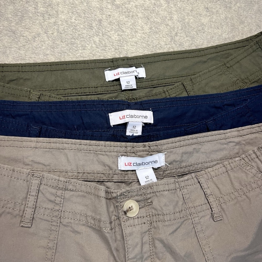 Liz Claiborne Women's Cargo Pants Lot of 3 Outdoor Utility Hiking Size 12 - Picture 8 of 9